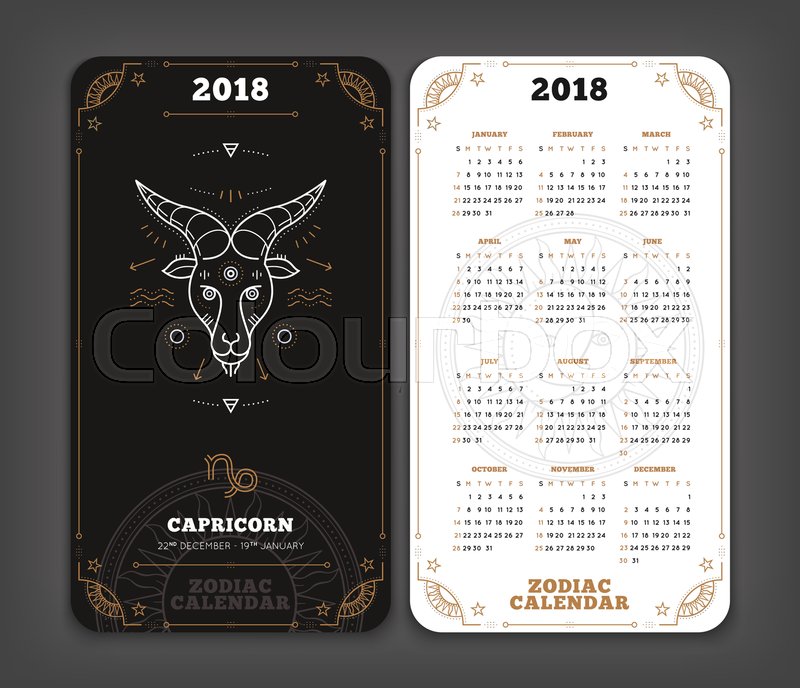 capricorn-2018-year-zodiac-calendar-stock-vector-colourbox