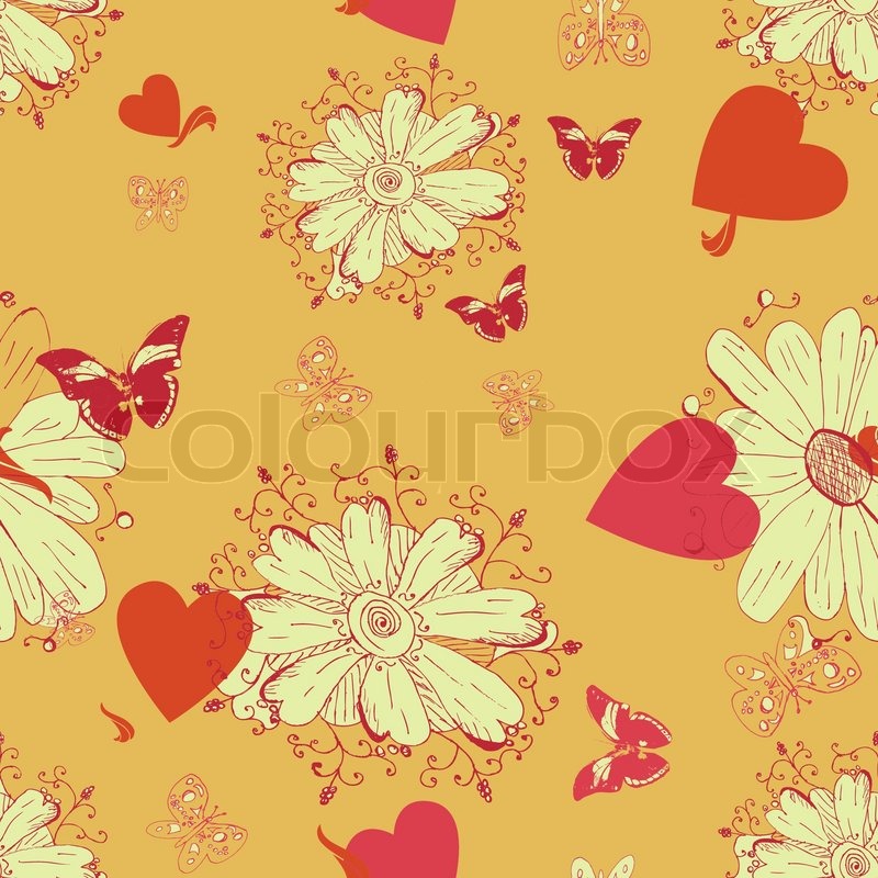 Wallpaper with floral ornament | Stock vector | Colourbox