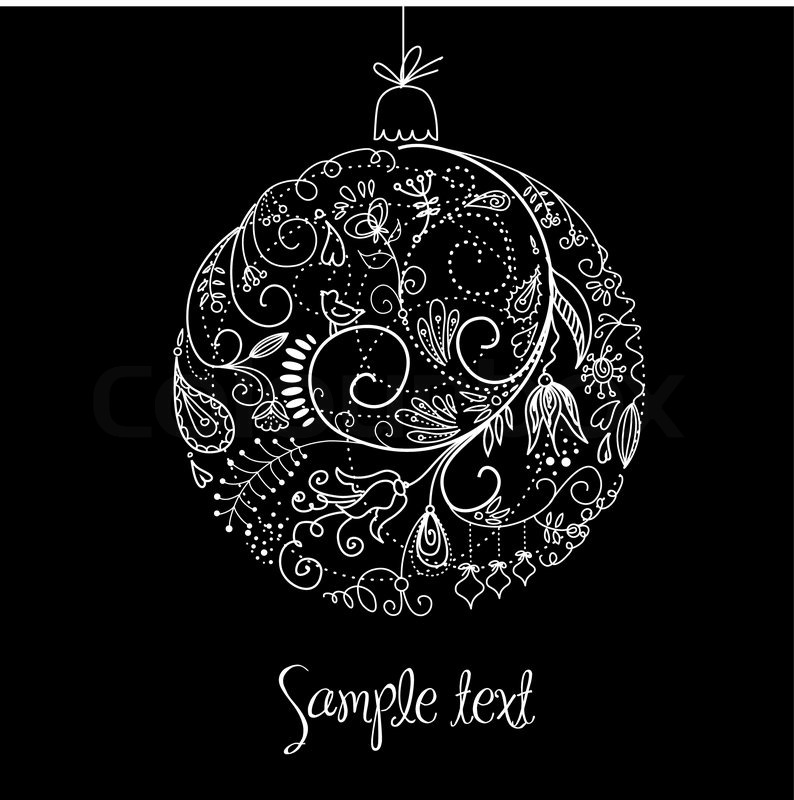 Download Black and White Christmas ball ... | Stock vector | Colourbox