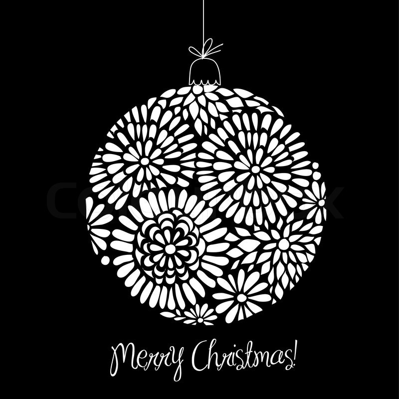 Download Black and White Christmas ball ... | Stock vector | Colourbox