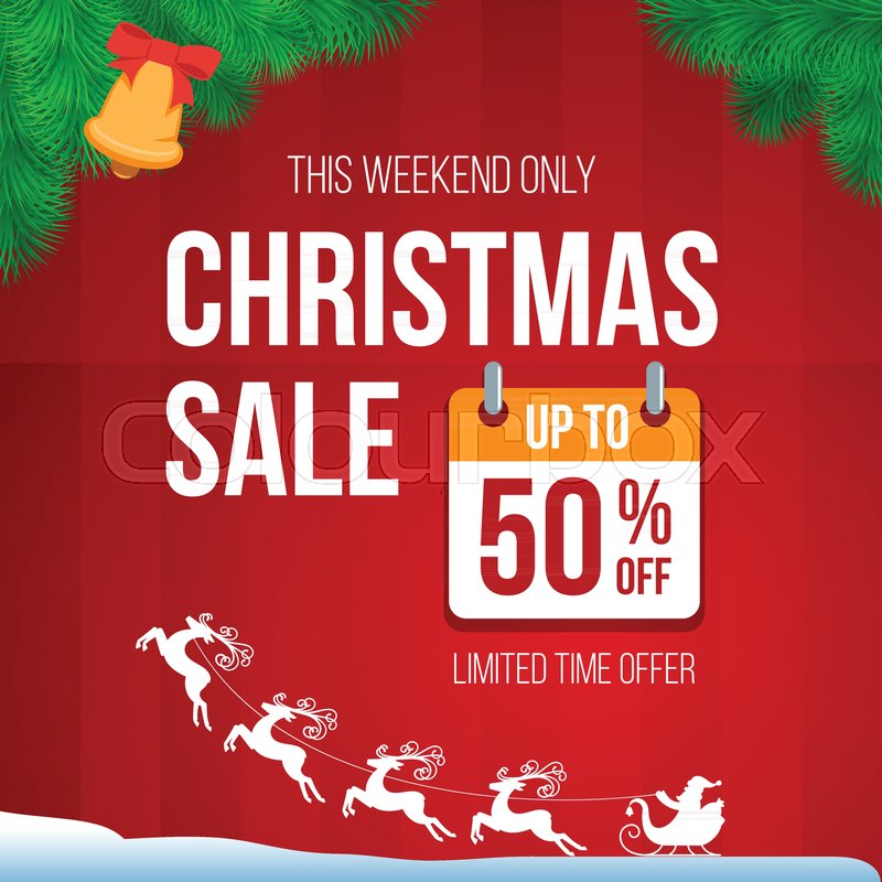 christmas sale banner with fir stock vector colourbox christmas sale banner