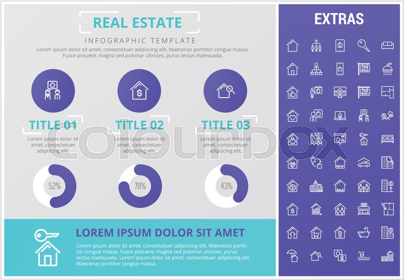 real estate infographic template elements and icons infograph