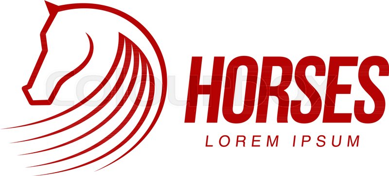 horse profile graphic logo template vector illustration on white horse body outline