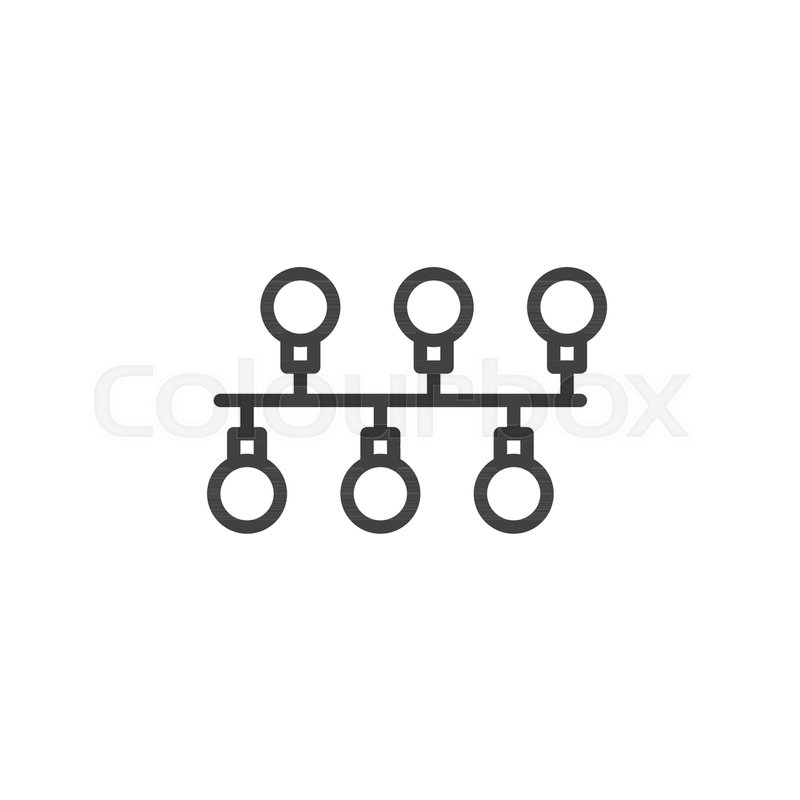 christmas lights line icon outline vector sign linear style christmas light outline