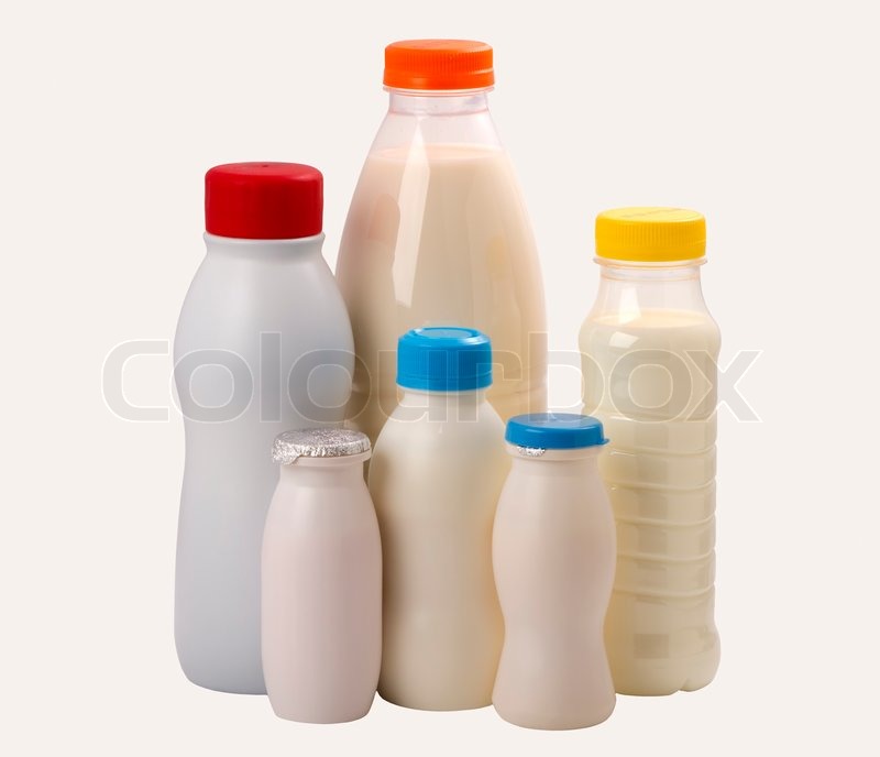 composition of the different types plastic bottles for milk and