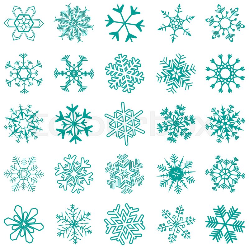 Big collection of different snow stars | Stock vector | Colourbox