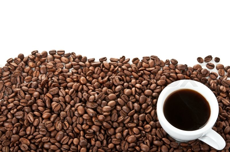 Coffee Beans And Cup Isolated On A White Background Coffee Beans And Cup Isolated On A White Background