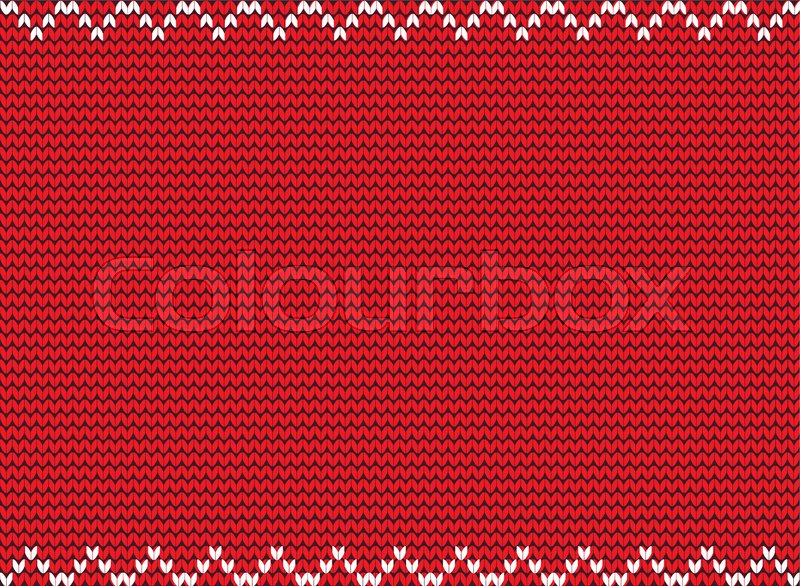 vector illustration of red knitted background knitting pattern with