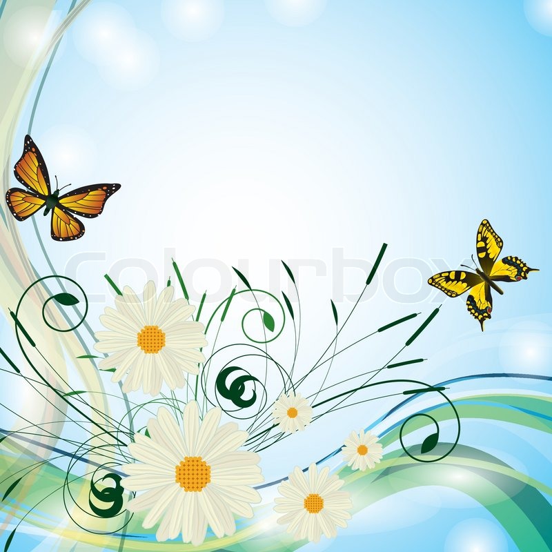 spring wallpaper rustic background Summer Vector and with flowers butterflies spring wallpaper rustic background Summer Vector and with flowers butterflies
