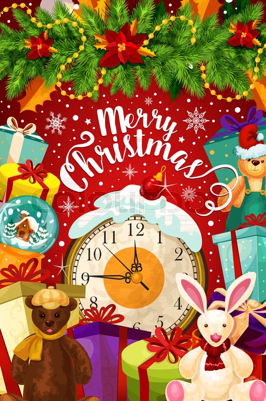 Merry Christmas wish greeting card | Stock vector | Colourbox