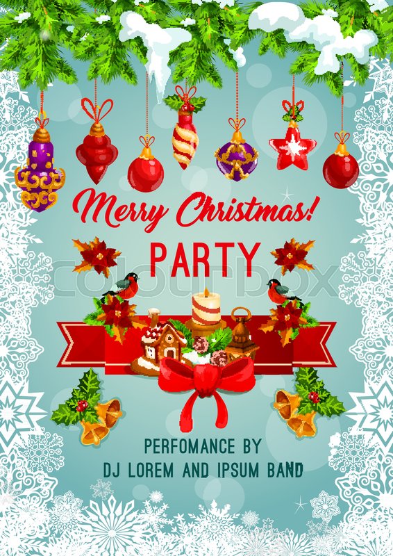 merry christmas invitation card design stock vector colourbox christmas invitation cards