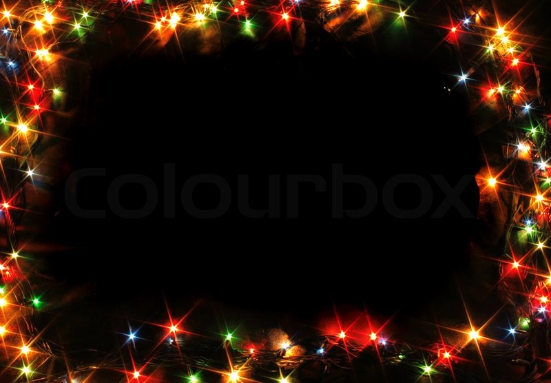 xmas music frame from the color lights stock photo xmas music frame from the color lights stock photo