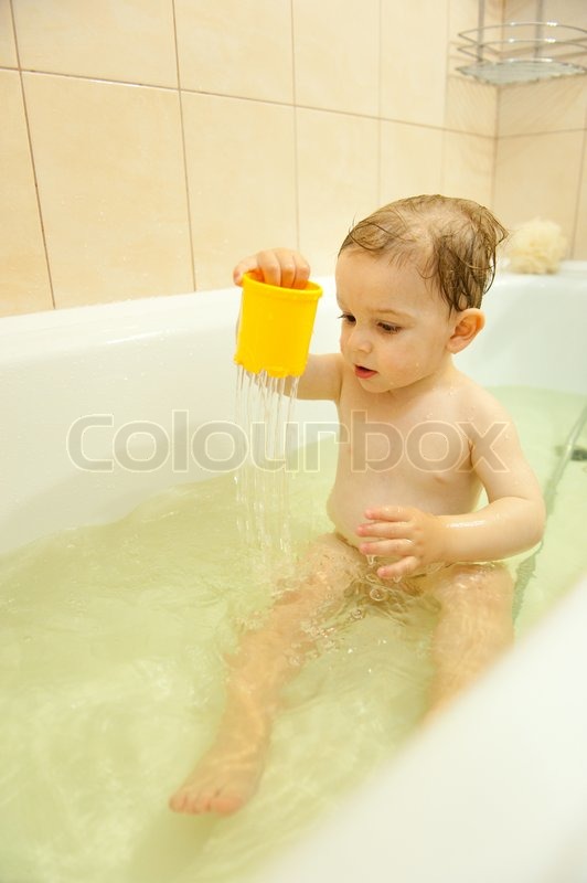 young boys bathing