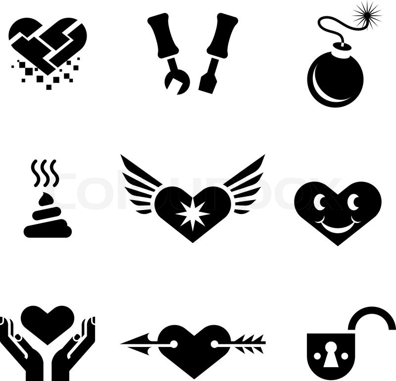 Various black icons on white | Stock vector | Colourbox