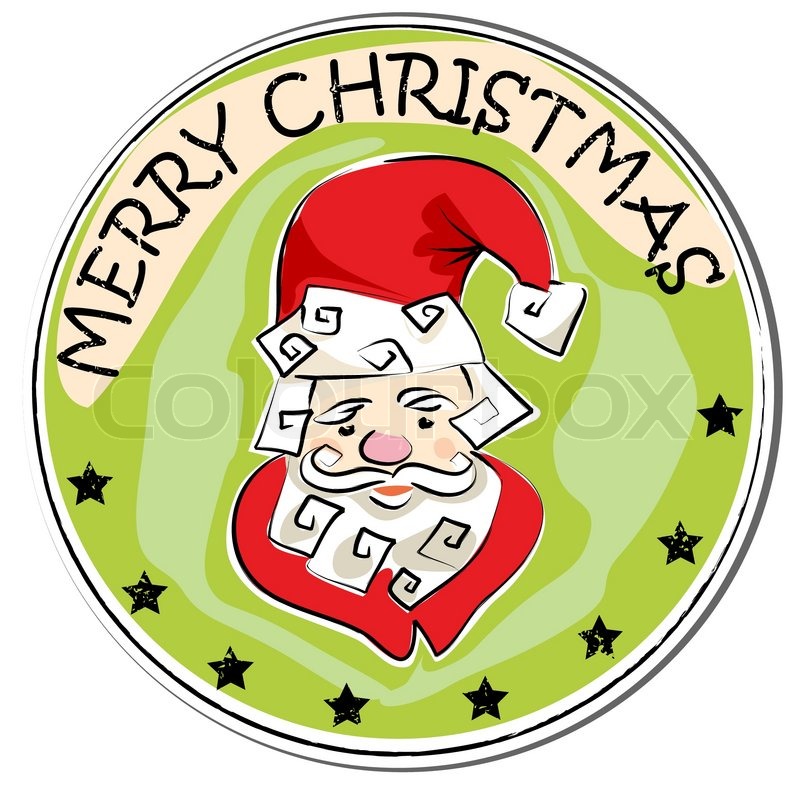 merry christmas retro sticker with santa claus isolated on white stock vector colourbox - Merry Christmas Stickers merry christmas retro sticker with santa claus isolated on white stock vector colourbox - Merry Christmas Stickers
