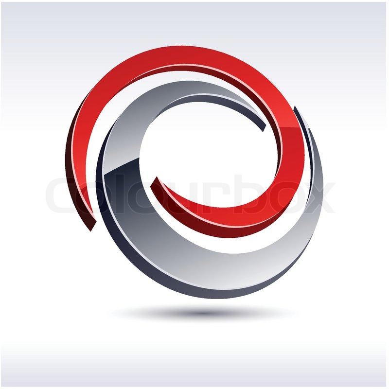 abstract modern 3d swirl logo vector stock vector colourbox