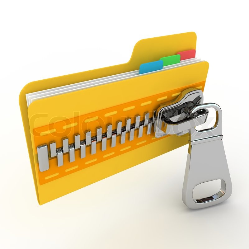 File Archive Concept The Folder Are Zipped Stock Photo Colourbox