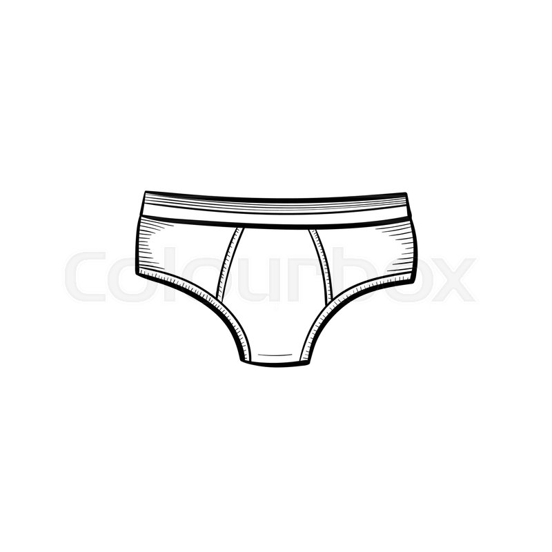 Vector hand drawn underpants outline Stock vector Colourbox