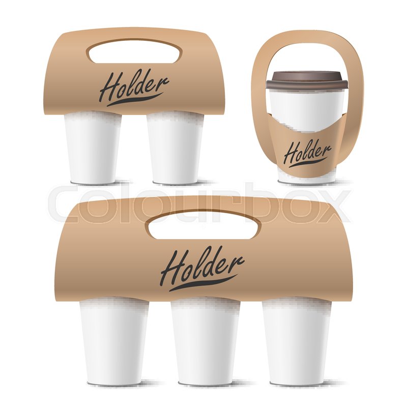 Download Coffee Cups Holder Set Vector Stock Vector Colourbox