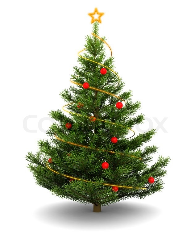 3d illustration of christmas tree over white background 3d illustration of christmas tree over white background