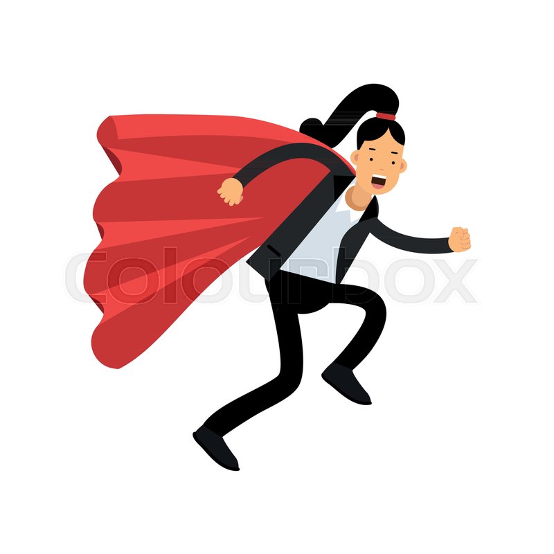 Business Woman With Red Superhero Stock Vector Colourbox