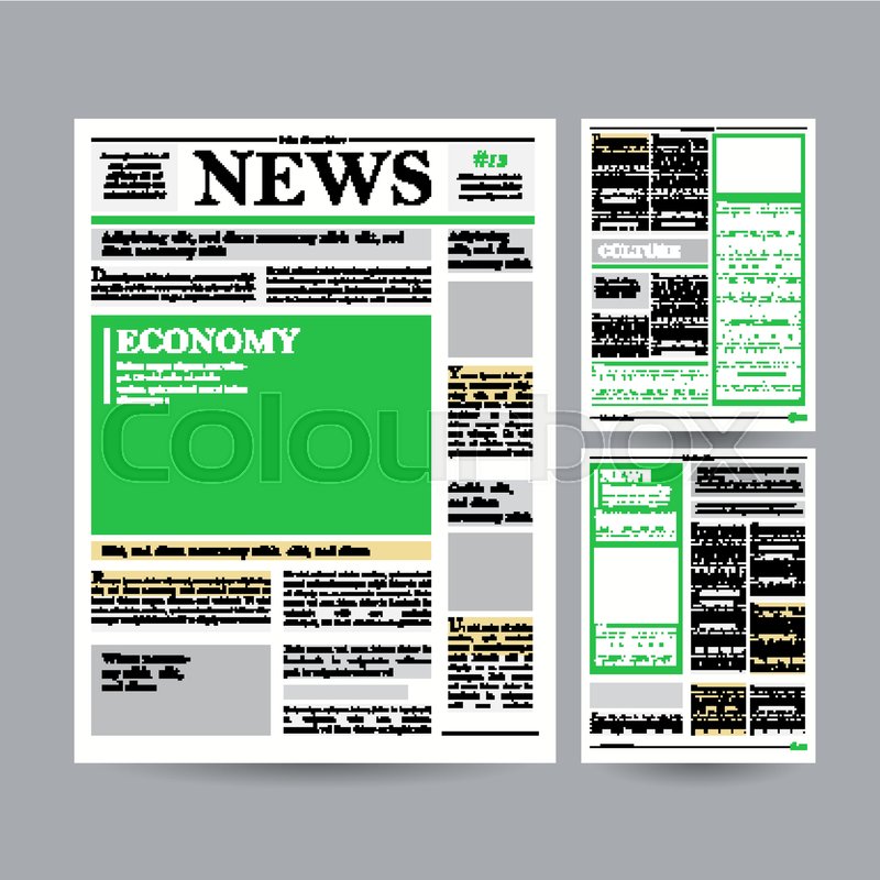 Newspaper Design Template Vector Stock Vector Colourbox