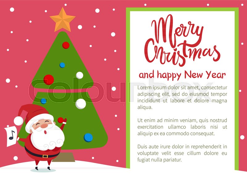 Merry Christmas And Happy New Year Stock Vector Colourbox