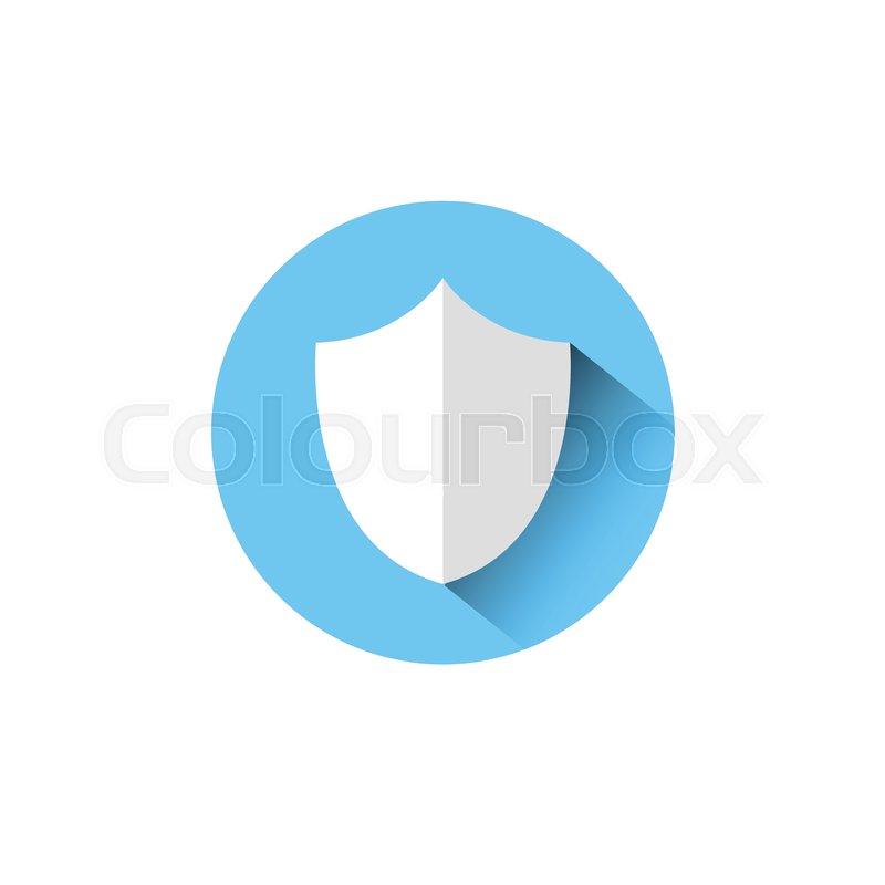 shield icon blue round on white stock vector colourbox colourbox