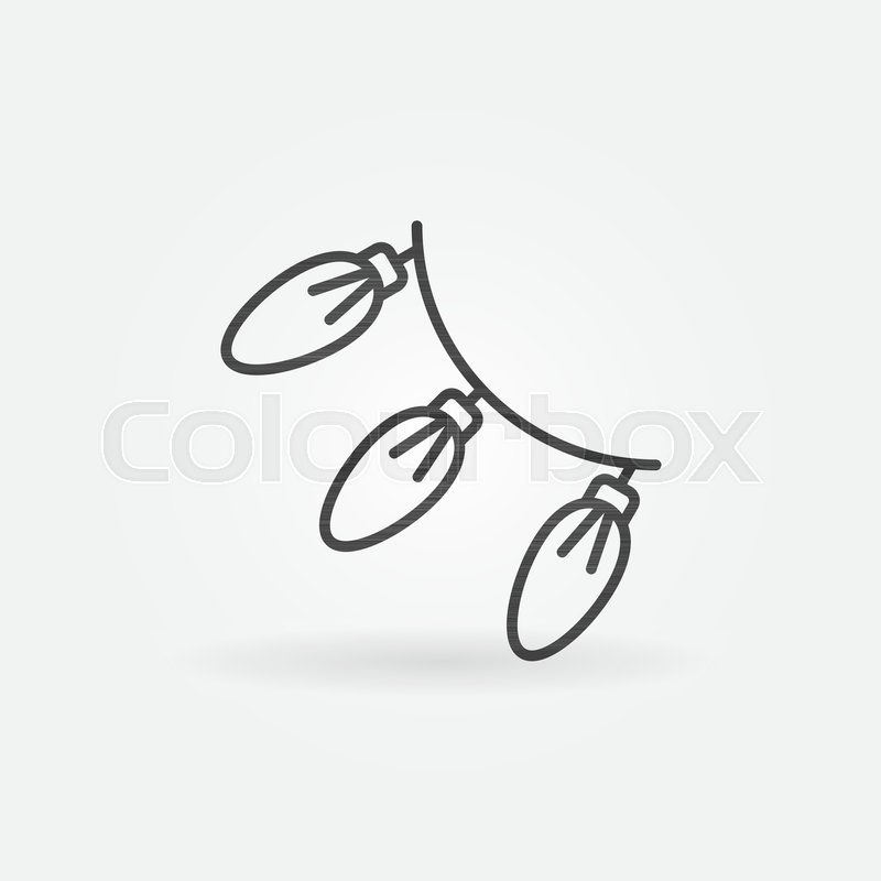 christmas lights outline icon vector xmas garland concept symbol christmas light outline