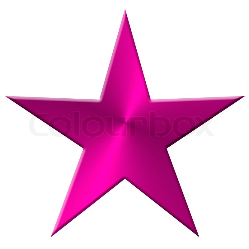 Stern Metall 5 fünf Zacken lila, pink, violett Stockfoto Colourbox