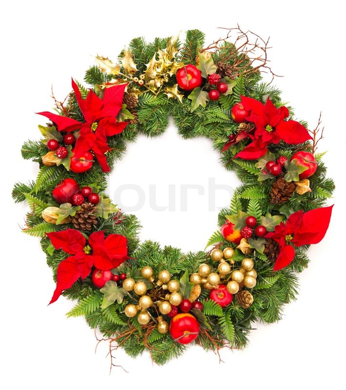 Weihnachten Kranz mit goldenen ... | Stock Bild | Colourbox