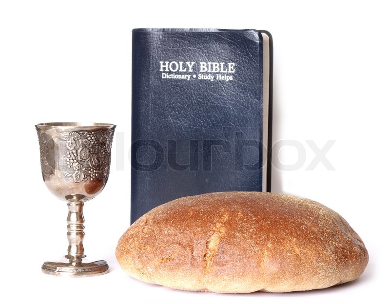 Bread and Wine Bible Stock Bild Colourbox