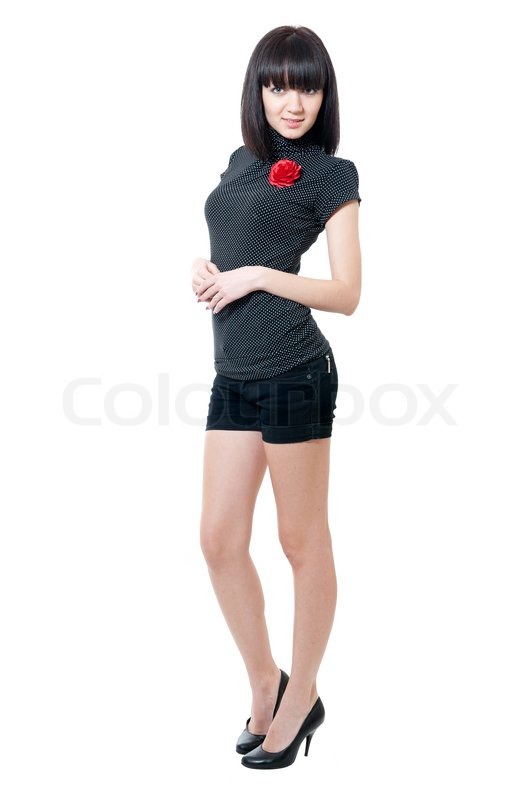 girl in black shorts