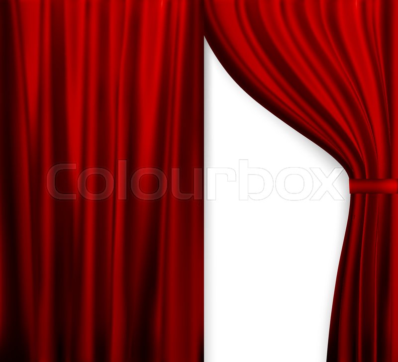 Naturalistic Image Of Curtain Open Stock Vector Colourbox