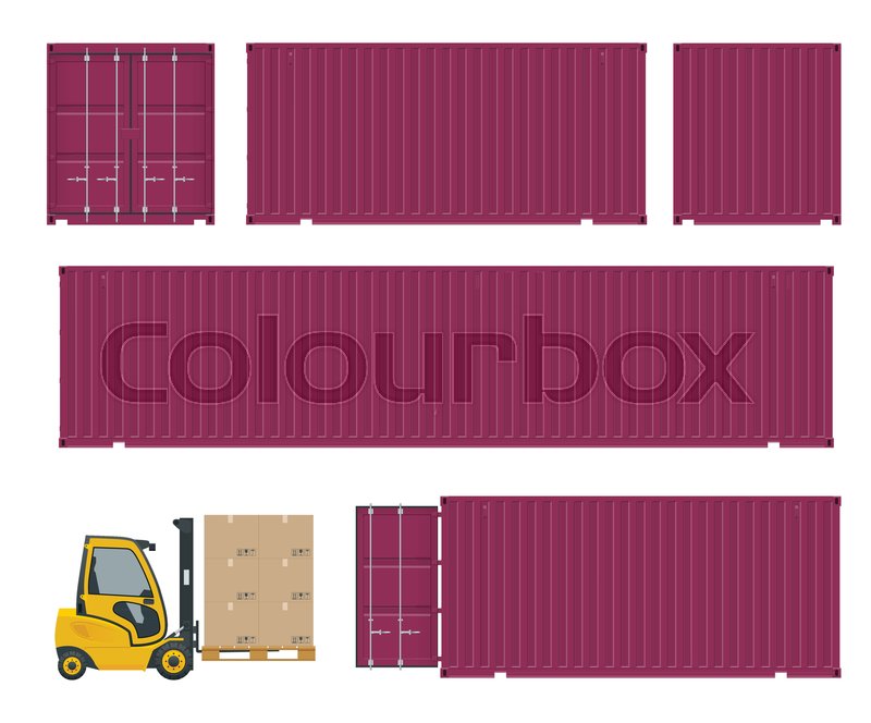 Different types of container and ... | Stock vector | Colourbox