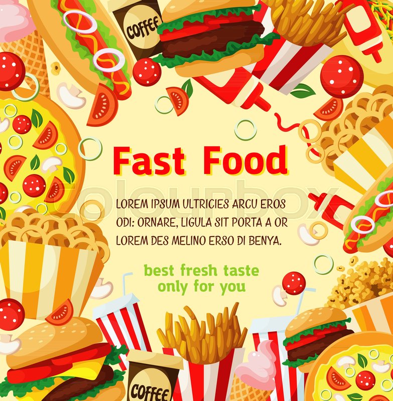 fast food menu poster template design for fastfood restaurant or