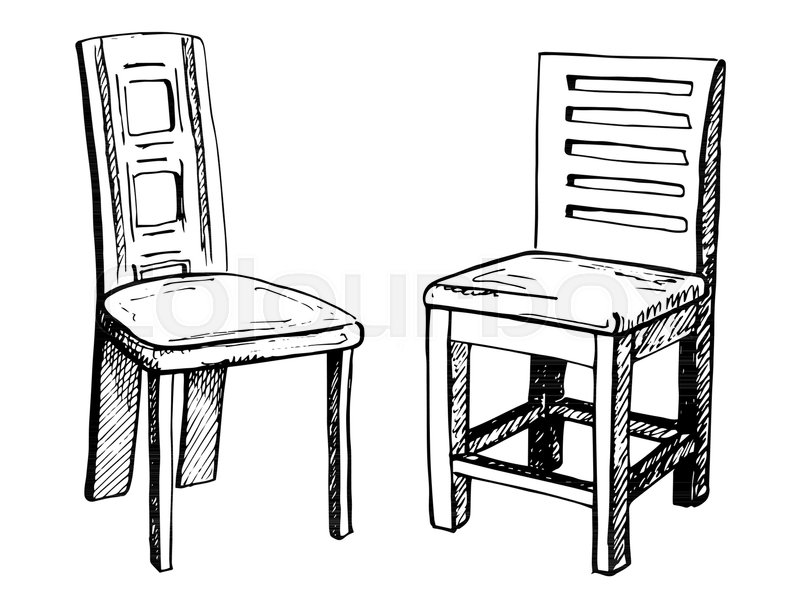 Two chairs isolated on white Stock vector Colourbox