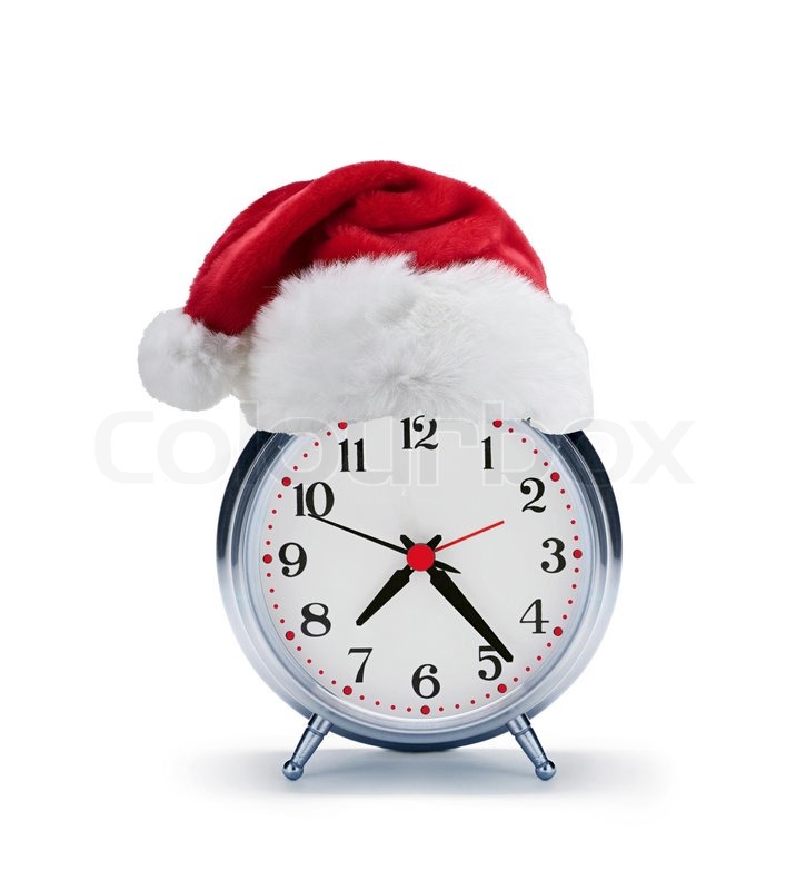 big box new year opening hours alarm clock with santa hat stock photo colourbox big box new year opening hours alarm clock with santa hat stock photo colourbox
