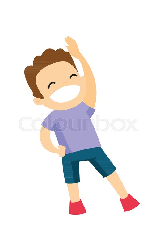 Little Happy Caucasian White Boy Doing Stock Vector Colourbox