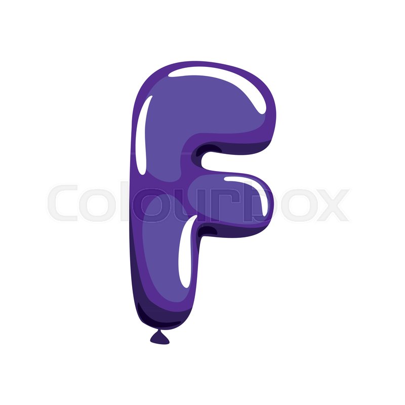 Purple Letter F In Form Of Glossy Air Stock Vector Colourbox