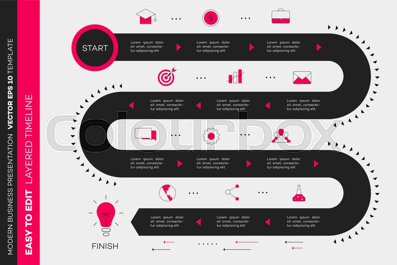 layered infographic timeline vector stock vector time line layouts