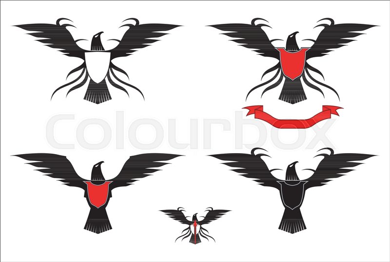 A set of Black Eagles, spread out the | Stock vector | Colourbox