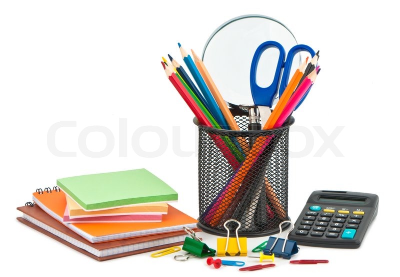 stationery on white background for stock photo colourbox office supplies background