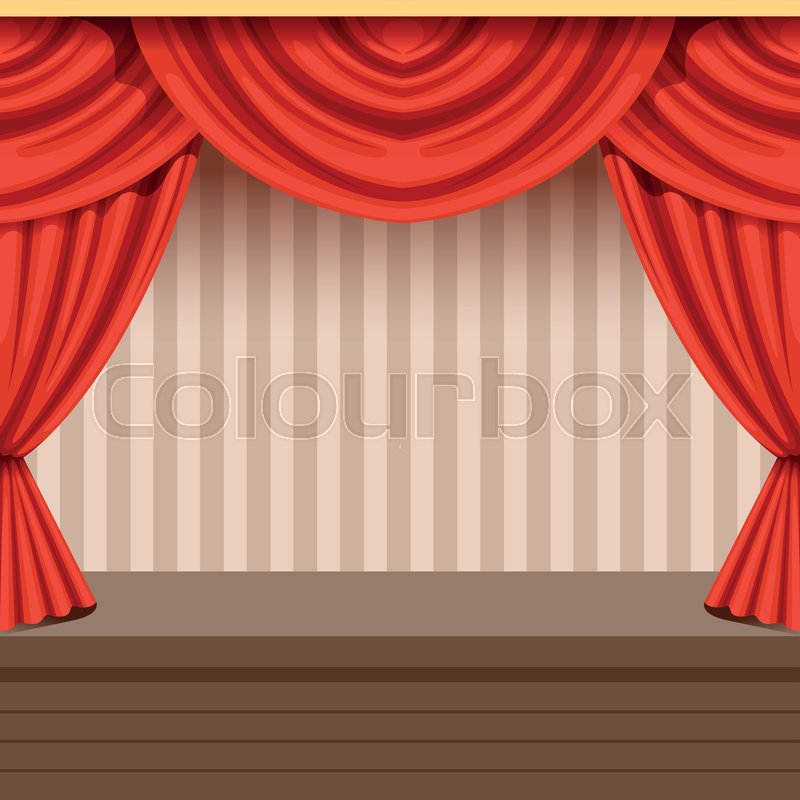Retro Open Theater Scene Background Stock Vector Colourbox