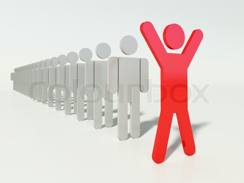 outstanding leader of a team red human stock image line leader