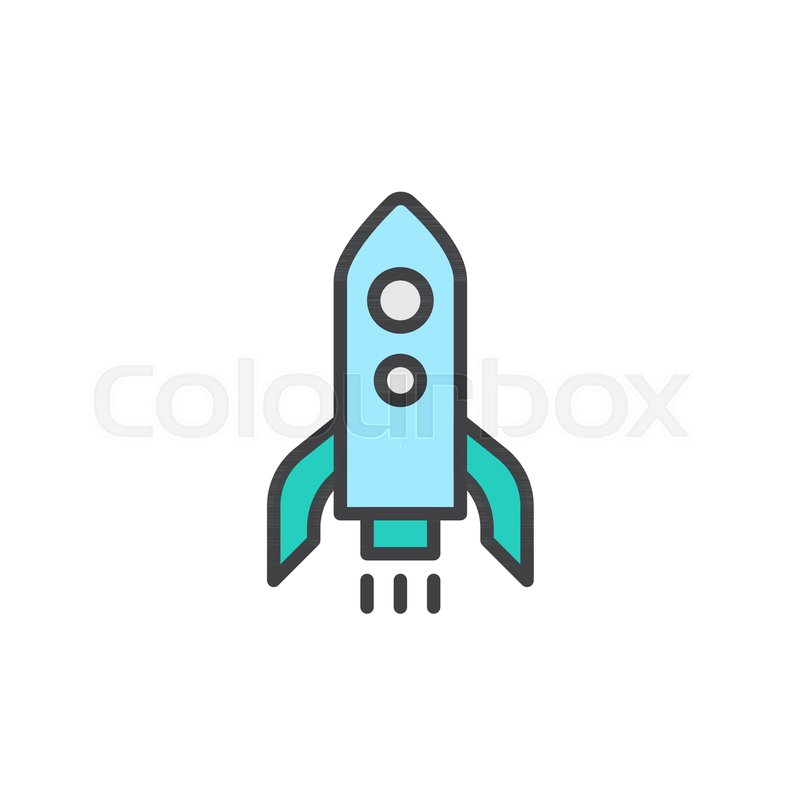 Rocket launch filled outline icon, | Stock vector | Colourbox