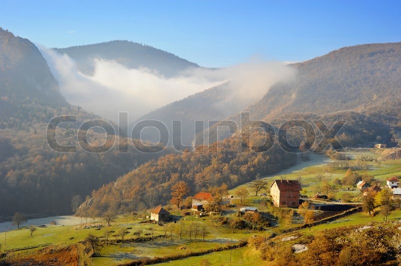 Serbian mountain village in the ... | Stock Photo | Colourbox