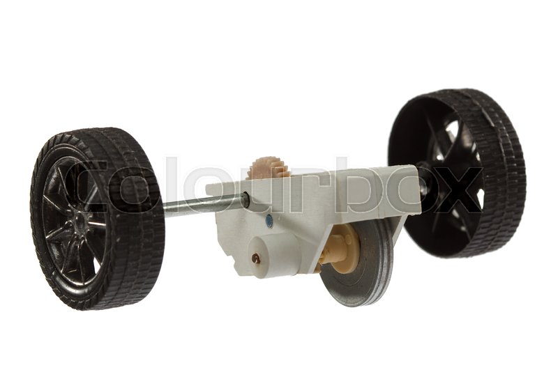 Motor and wheel of the toy car, Stock image Colourbox