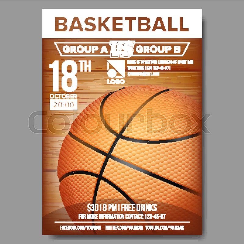 Basketball Poster Vector Banner Stock Vector Colourbox