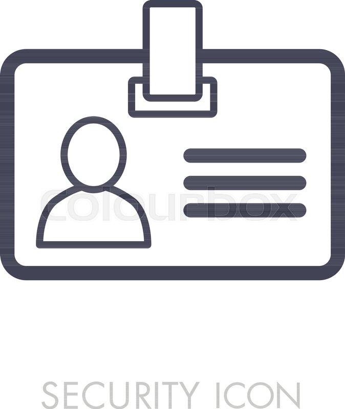id badge line icon identification stock vector colourbox security badge outline